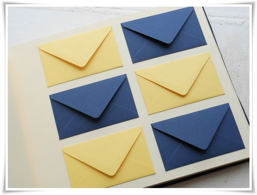 Wedding Wishes Envelope Guest Book
 navy and yellow envelope wedding guest book custom made in