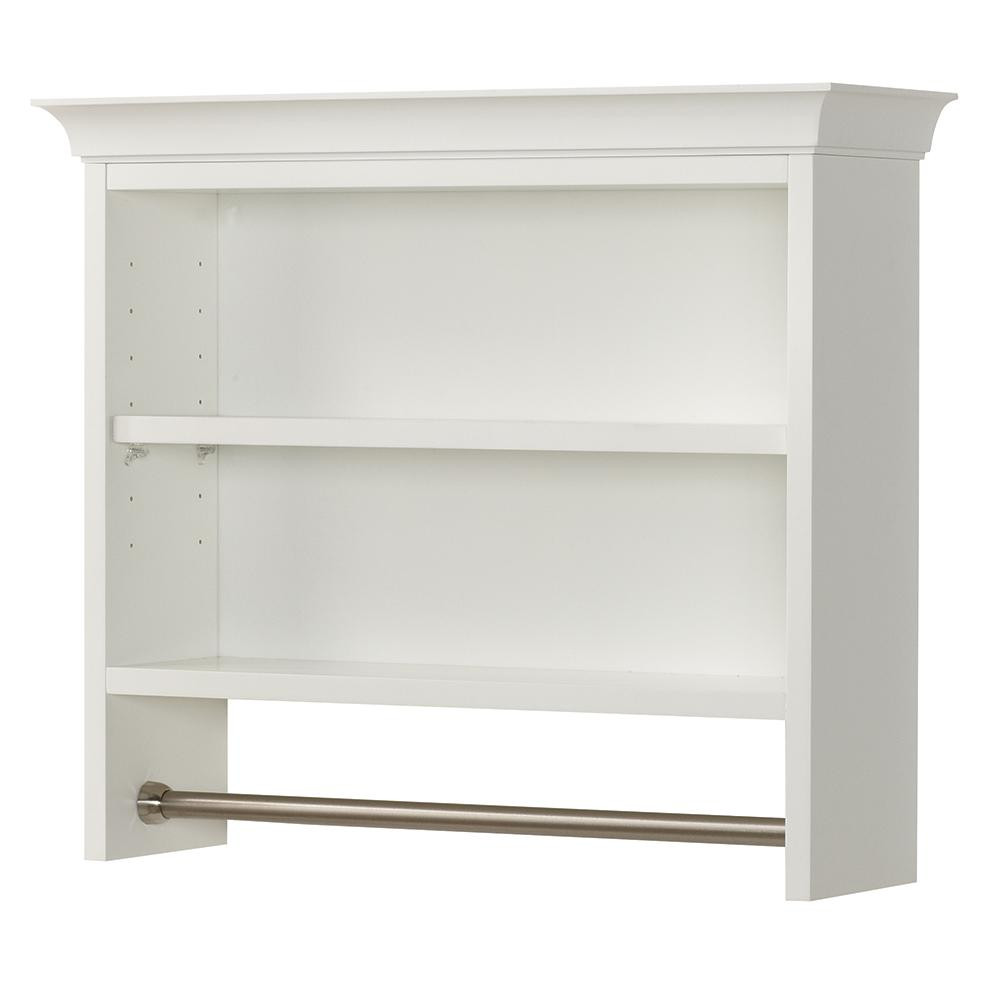 White Bathroom Wall Shelf
 Home Decorators Collection Creeley 7 1 20 in L x 20 1 2