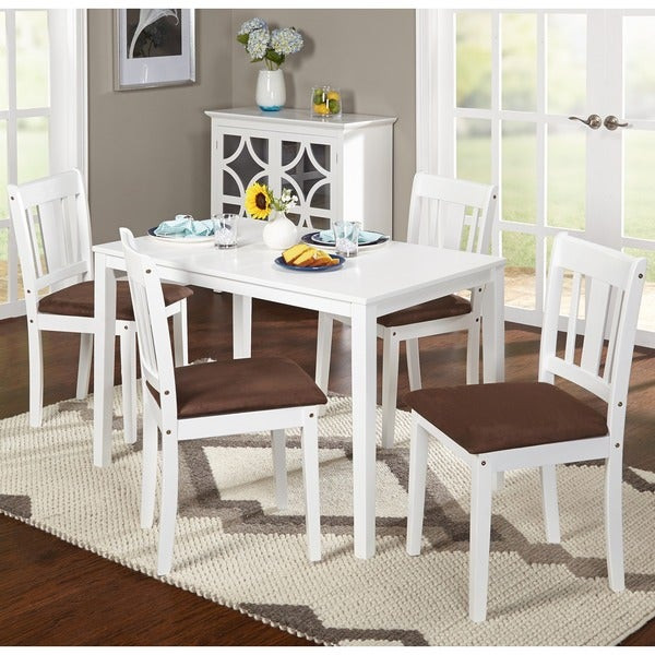 White Living Room Table Sets
 Simple Living Stratton White 5 piece Dining Set Free