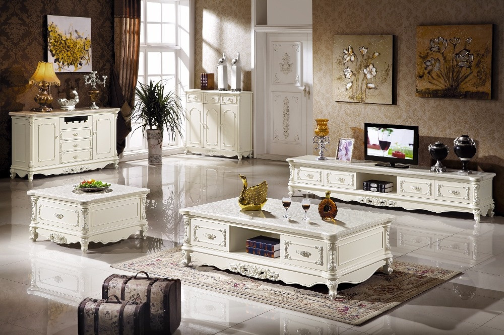 White Living Room Table Sets
 white wooden living room set coffee table end table TV