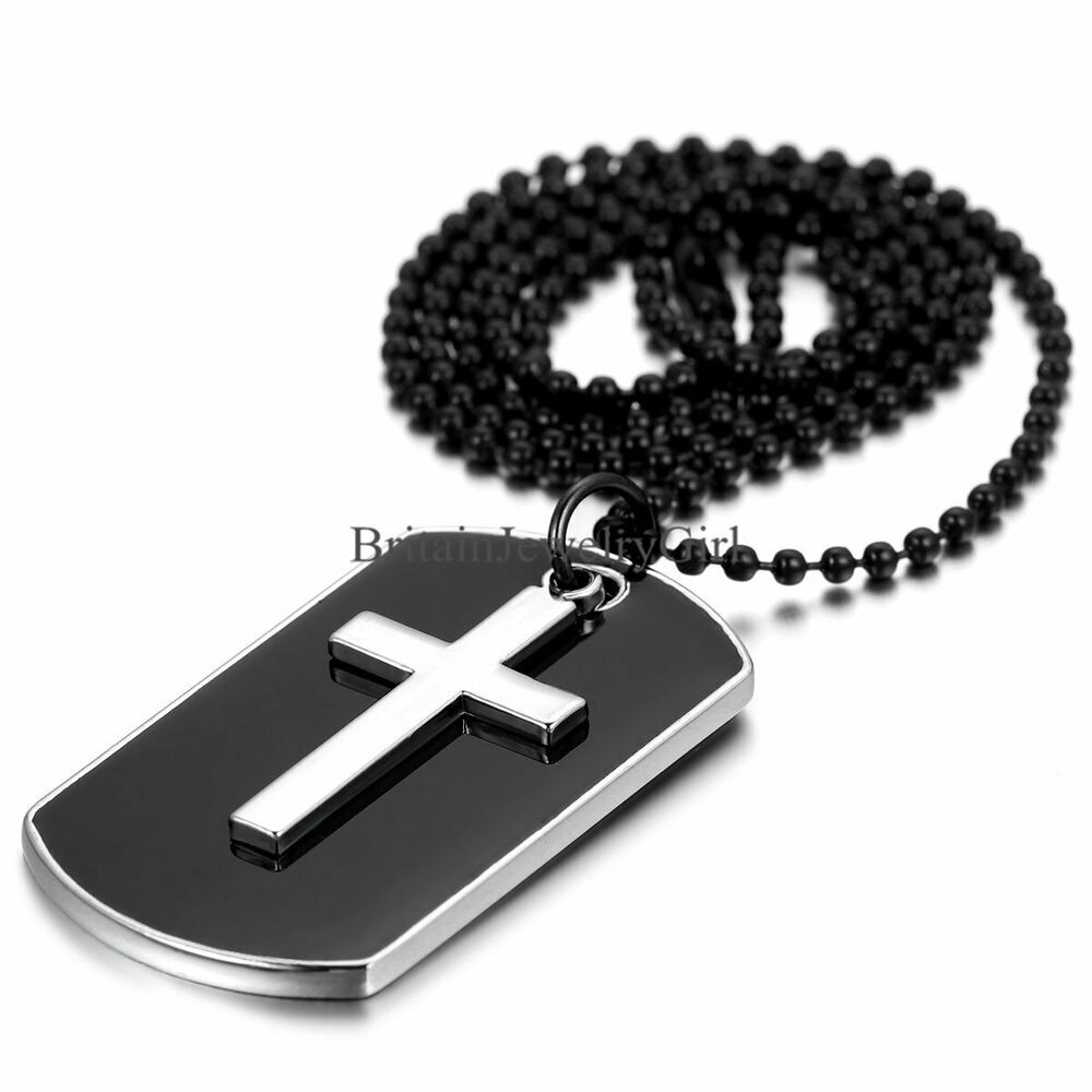 Women's Dog Tag Necklace
 Men s Military Army Style Dog Tag Cross Pendant Alloy Long