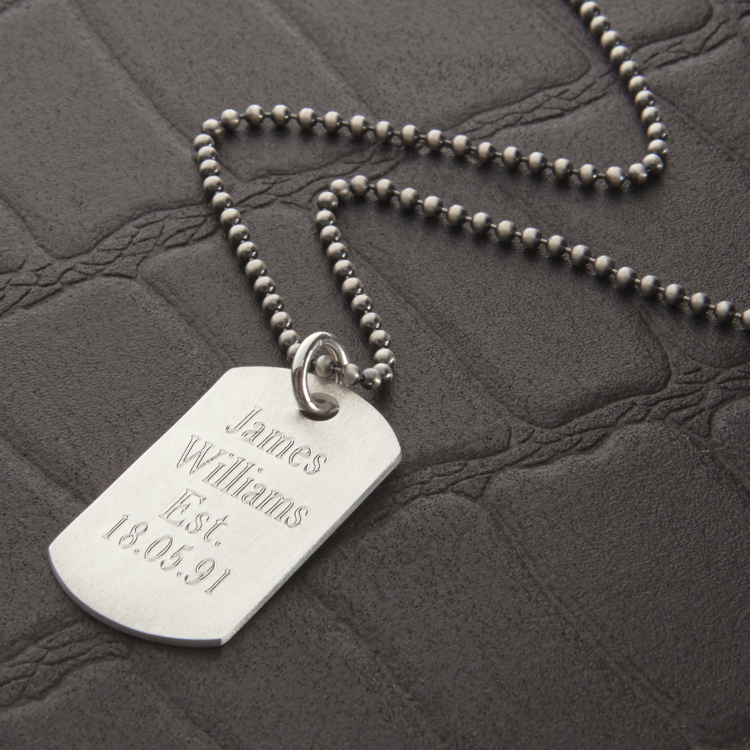Women's Dog Tag Necklace
 Mens Personalised Sterling Silver Dog Tag Necklace