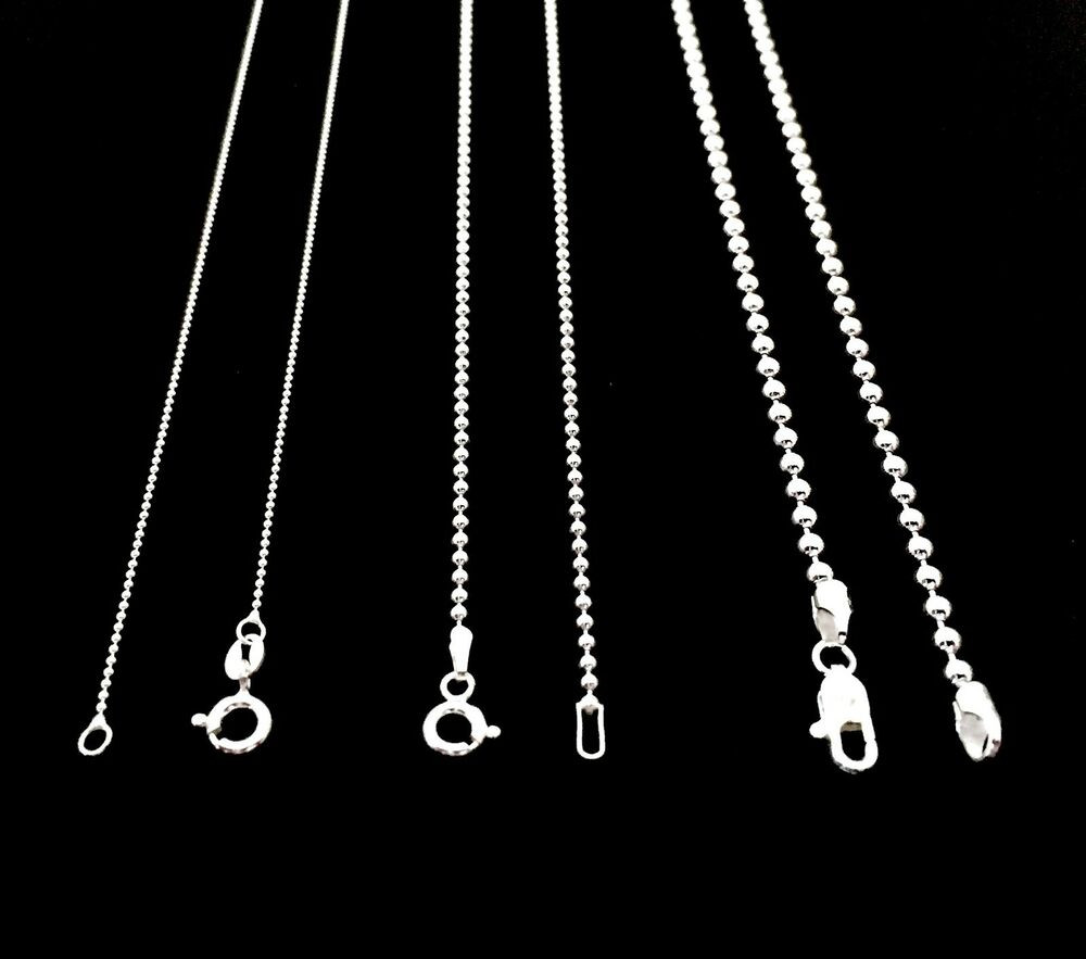 Women's Dog Tag Necklace
 NEW SOLID 925 STERLING SILVER BEAD BALL CHAIN DOG TAG