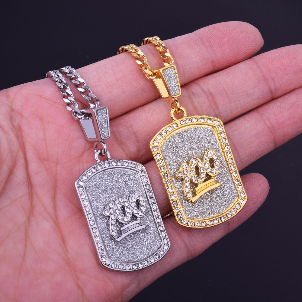 Women's Dog Tag Necklace
 100 Emoji Dog Tag Pendant Necklace – ChainSwagger