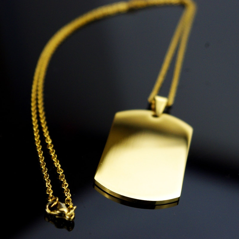 Women's Dog Tag Necklace
 Fashion Gold Dog Tag Necklaces & Pendants For Women Men