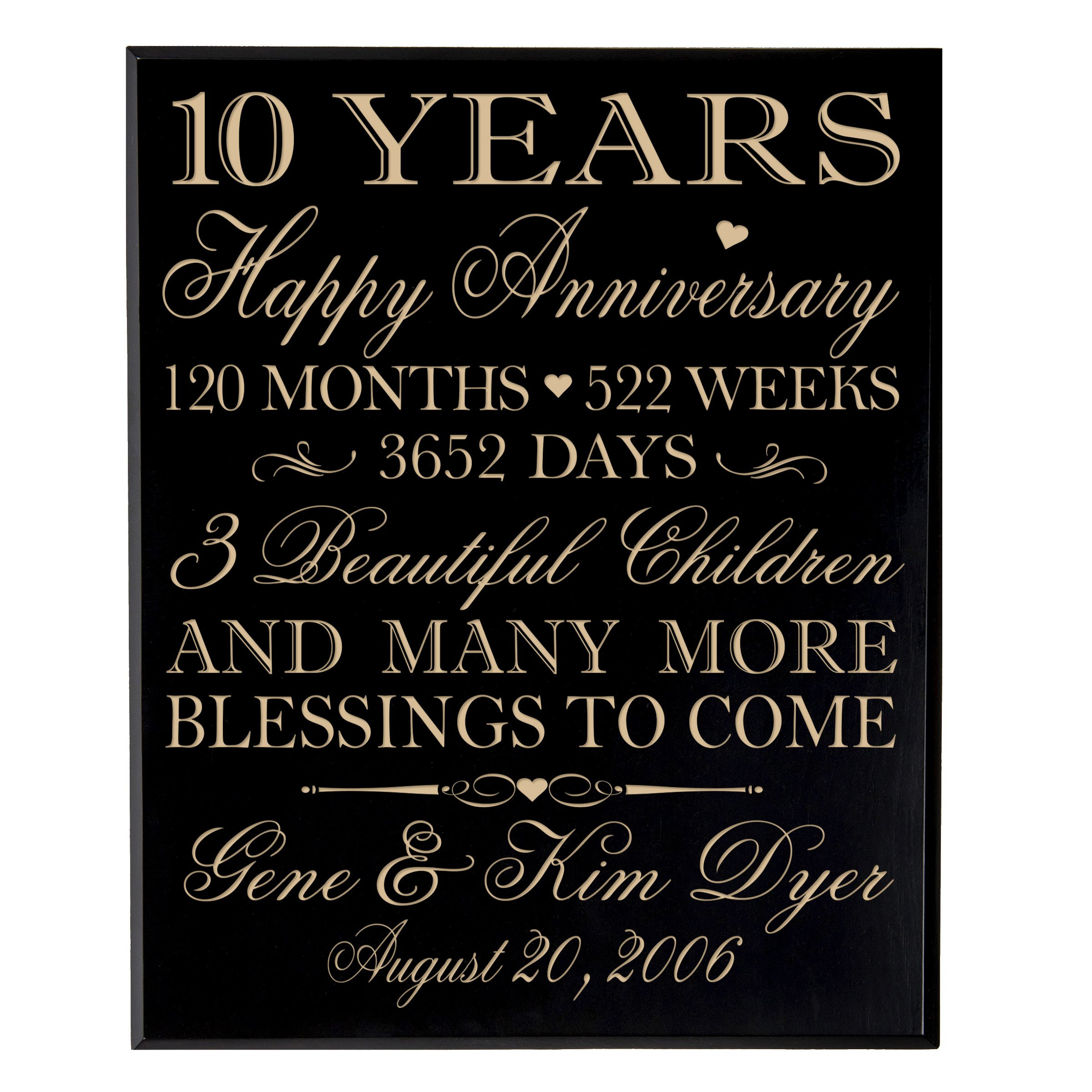 10 Year Anniversary Gift Ideas For Couple
 Buy Personalized 10 year Anniversary wedding Gifts Ideas