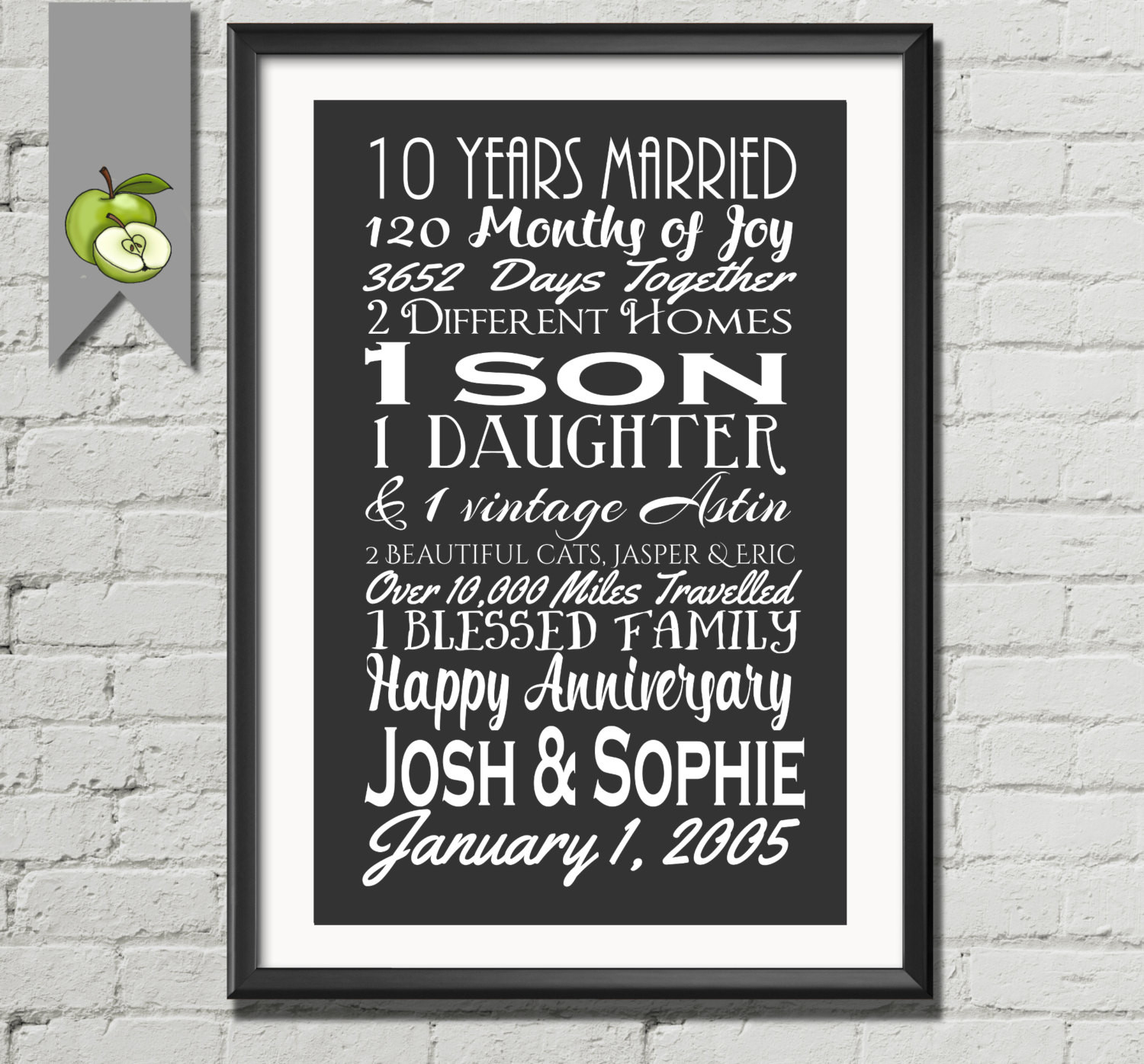 10 Year Wedding Anniversary Gift Ideas For Couple
 10th anniversary t tenth anniversary t wife husband
