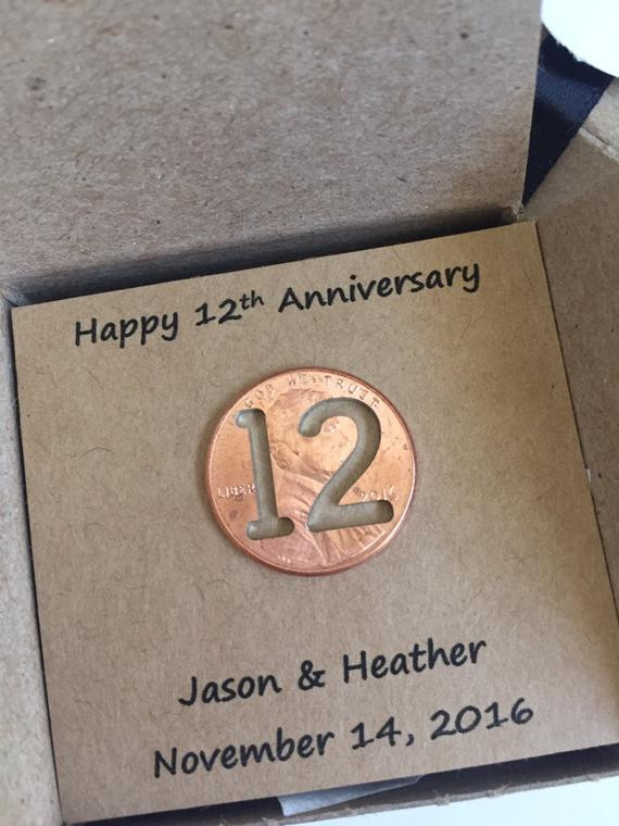 12 Year Anniversary Gift Ideas For Her
 Items similar to 12th Anniversary Happy Anniversary