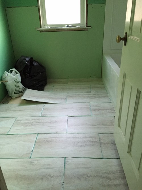 12X24 Tile In Small Bathroom
 Which direction should I lay the 12x24 vinyl tiles in our
