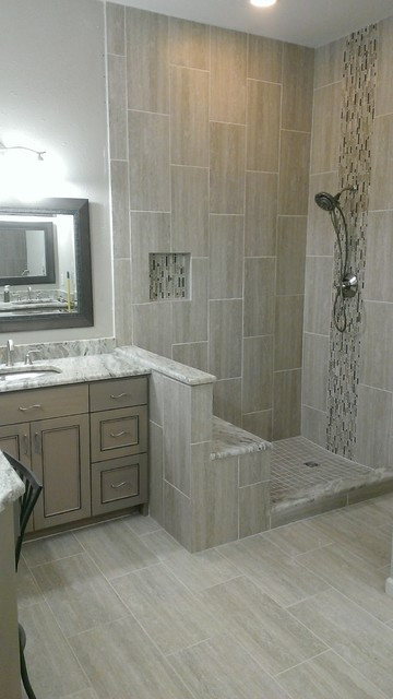 12X24 Tile In Small Bathroom
 MASTER BATHROOM plete remodel 12" x 24" Vertical Tile