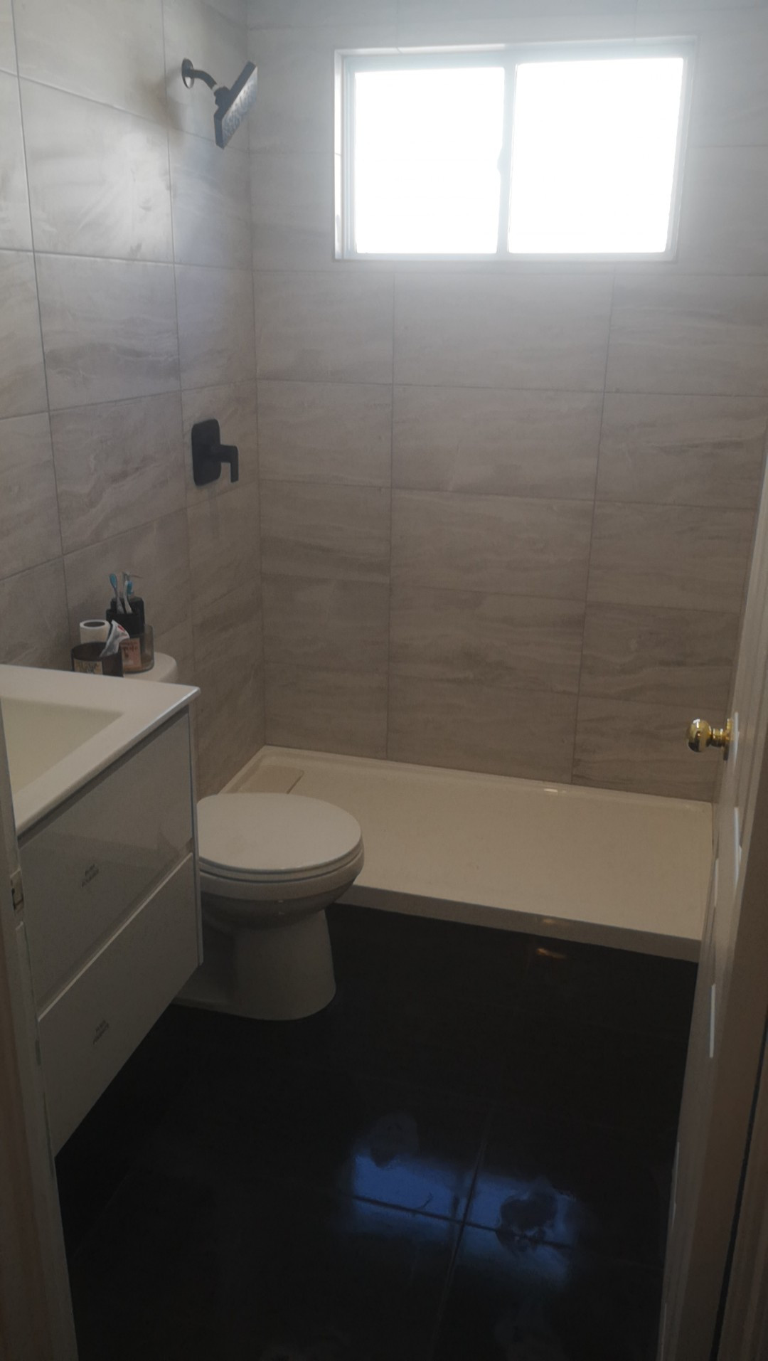 12X24 Tile In Small Bathroom
 Small bathroom I tiled recently Floor to ceiling 12x24