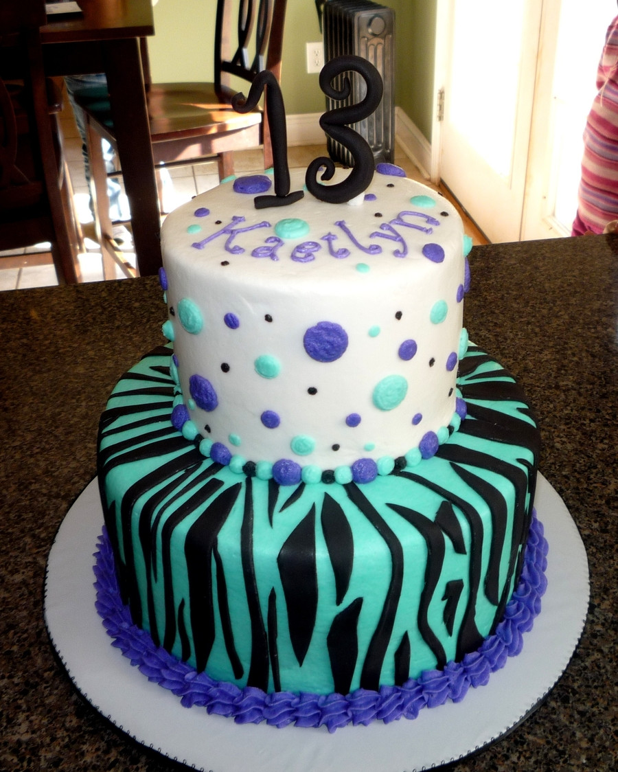 13 Birthday Cake
 Zebra Cake For 13Th Birthday CakeCentral