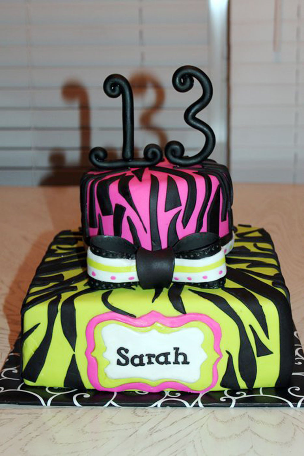 13 Birthday Cake
 Zebra Print 13th Birthday Cake Birthday Cake Cake Ideas