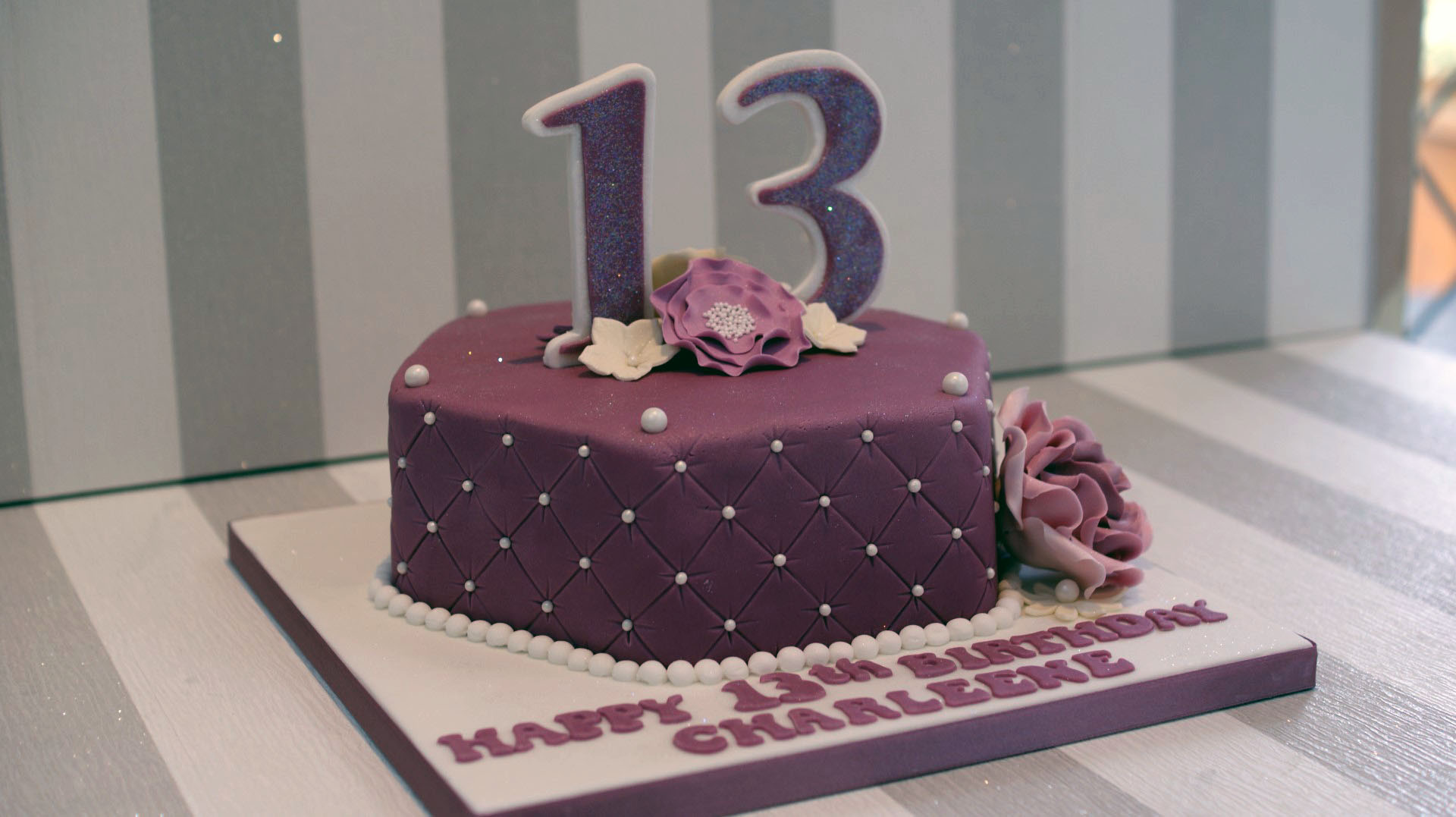 13 Birthday Cake
 Pretty 13th Birthday Cake Bakealous