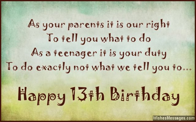 13 Year Old Birthday Quotes
 13th Birthday Wishes for Son or Daughter – WishesMessages