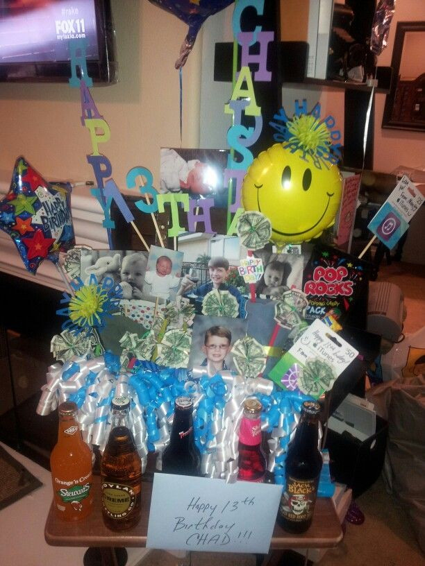 13Th Birthday Gift Ideas For Boys
 Birthday basket for my 13 year old son o