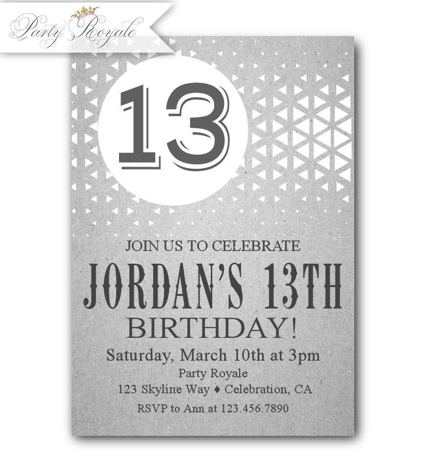13th Birthday Invitations
 13th Birthday Invitation Printable 13th Birthday