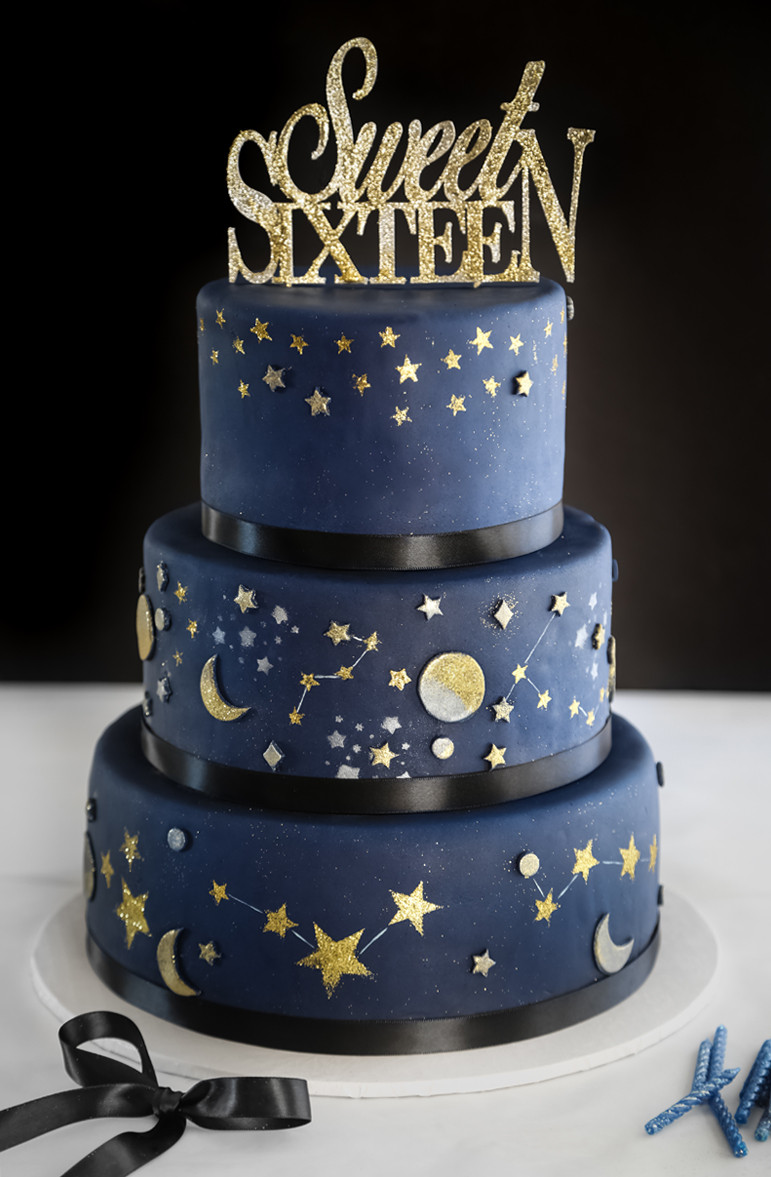 16 Birthday Cake
 Celestial Sweet Sixteen Cake