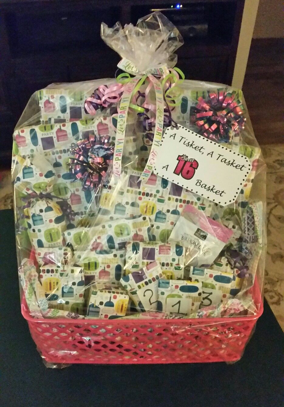 16 Birthday Gift Ideas Girls
 A Tisket A Tasket A Sweet 16 Basket Filled with 16