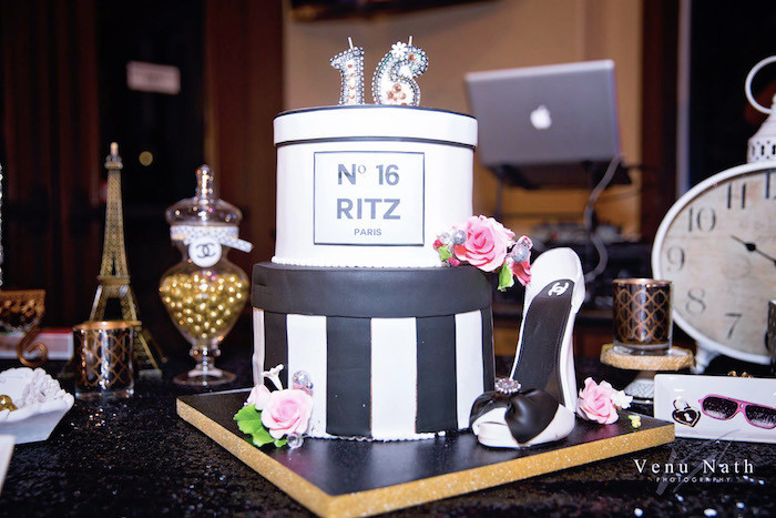 16 Birthday Ideas No Party
 Kara s Party Ideas Glamorous Chanel No 16 Birthday Party