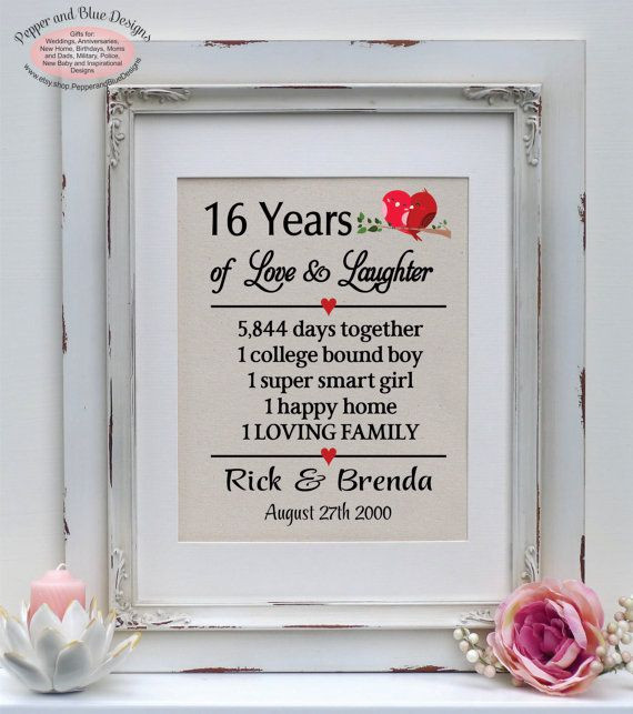 16 Year Anniversary Gift Ideas For Him
 16th wedding anniversary ts 16 years married 16 years