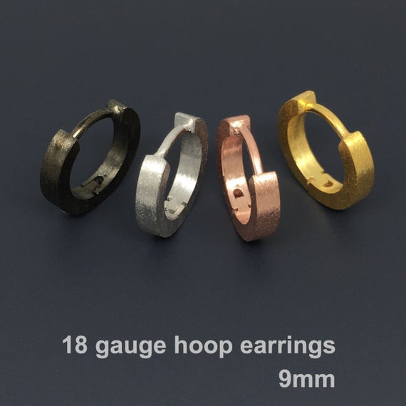 18 Gauge Earrings
 18 gauge hoop earrings rough cut hoops 18 gauge cartilage