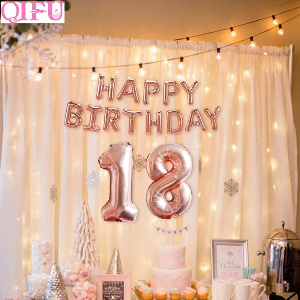 18 Year Old Birthday Party Ideas
 QIFU forever 18 Birthday Balloon Rose Gold 18th 18