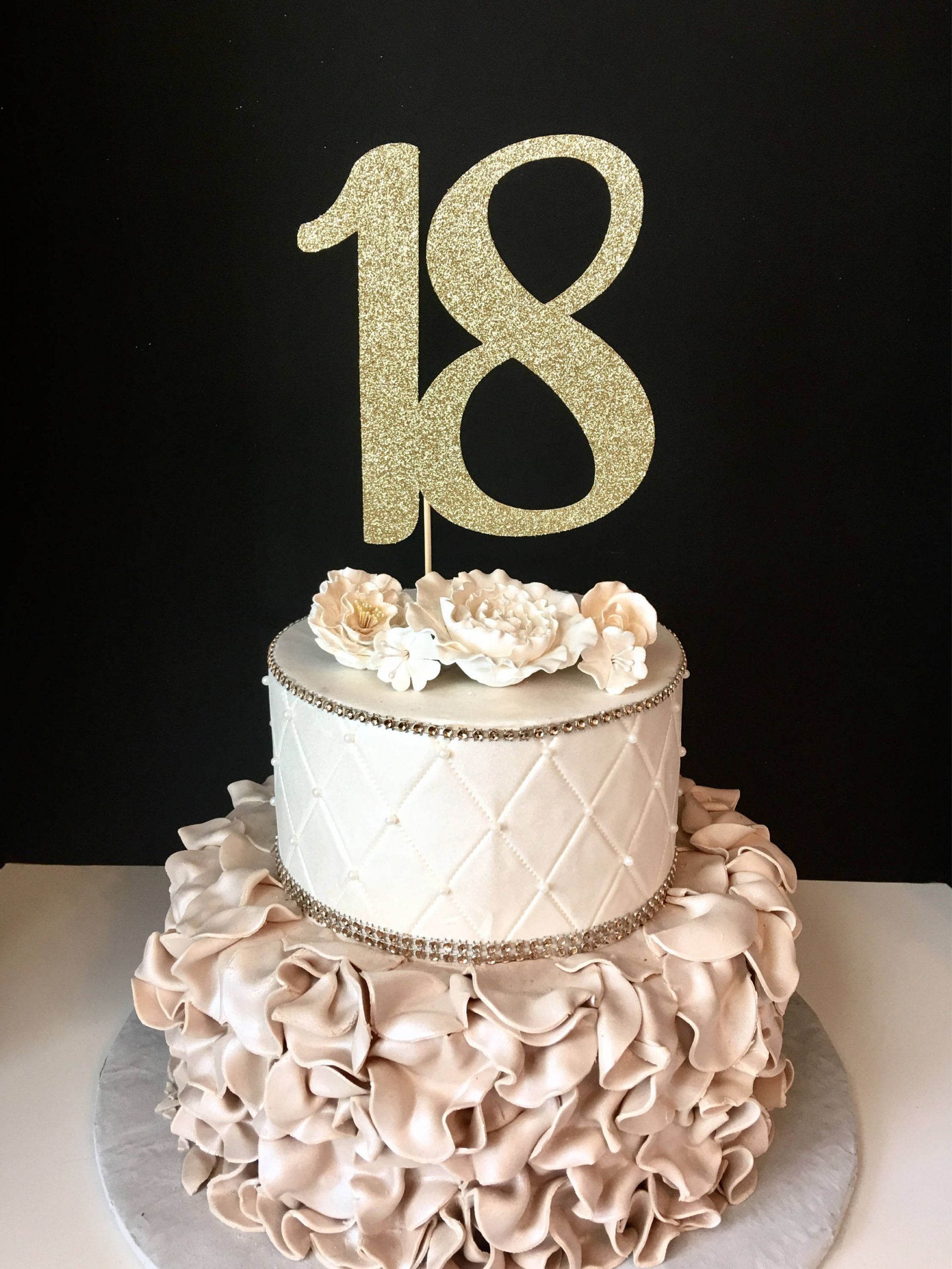 18th Birthday Cakes
 ANY NUMBER Gold Glitter 18th Birthday Cake Topper number