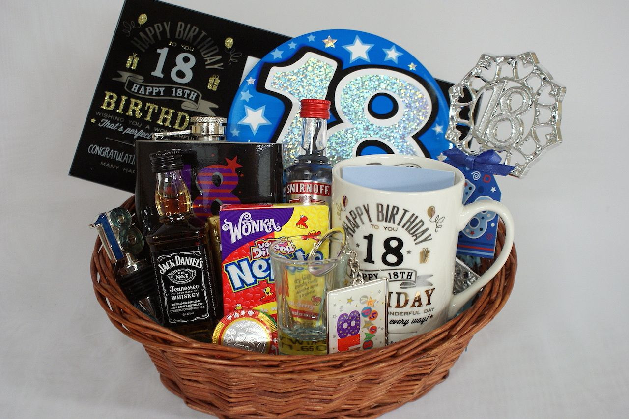 18Th Birthday Gift Ideas Boys
 Personalised 18th Birthday Gift Basket for Boys