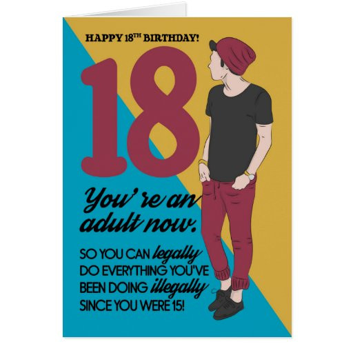 18th Birthday Quotes Funny
 18th Birthday Card Fun And Trendy Humor Card