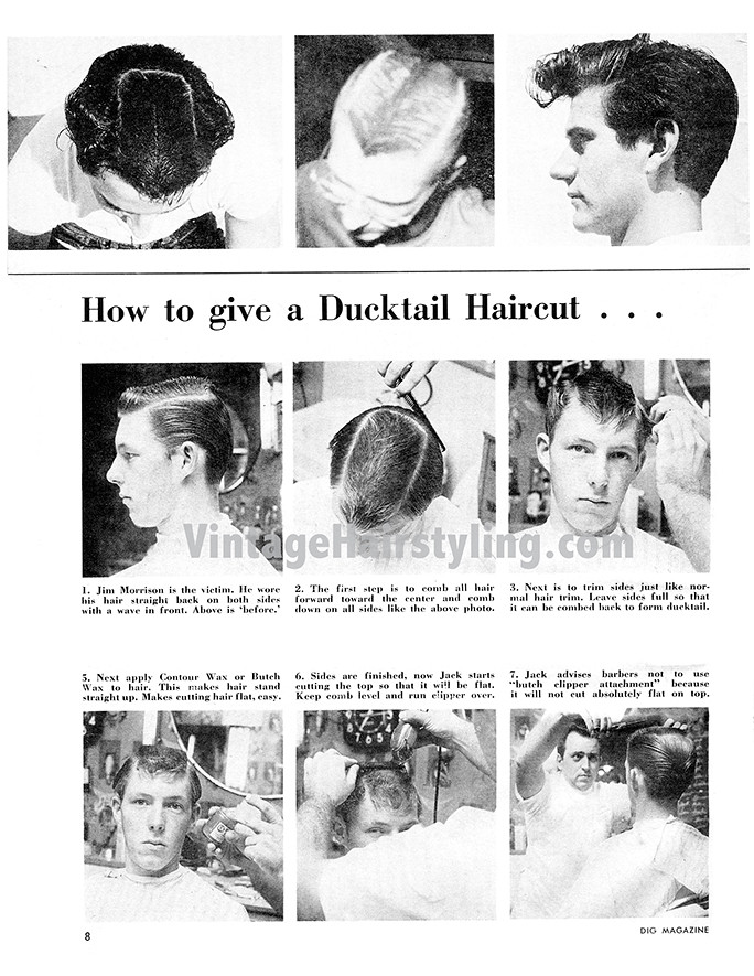 1950S Mens Hairstyles Ducktail
 Men s Vintage 1950s Haircuts Ducktail Tutorial and More