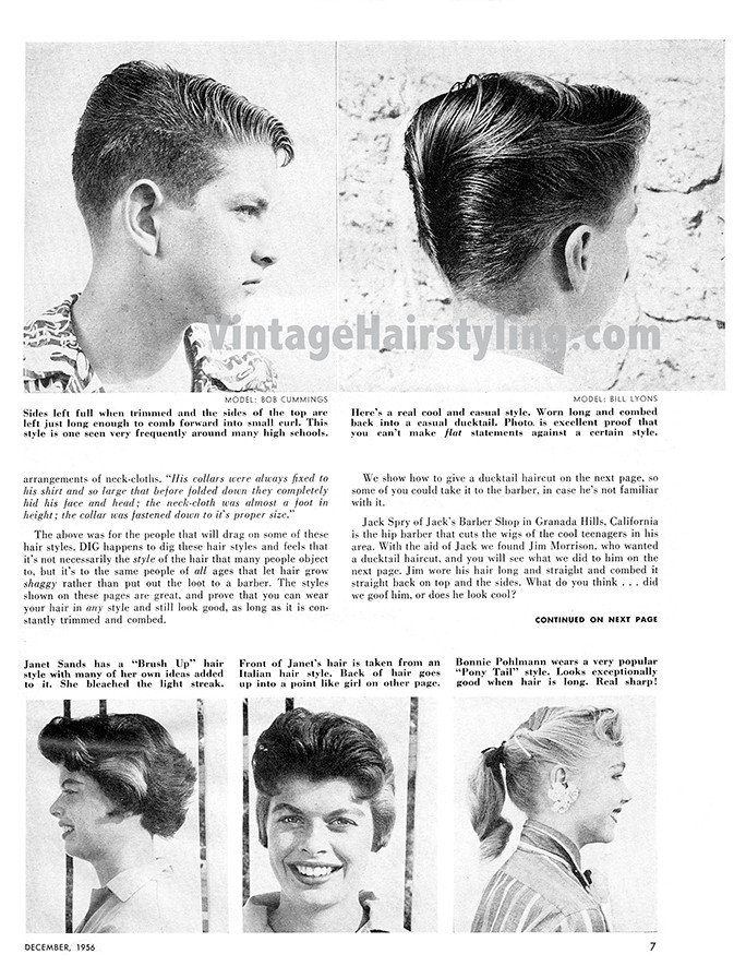 1950S Mens Hairstyles Ducktail
 Men s Vintage 1950s Haircuts Ducktail Tutorial and More