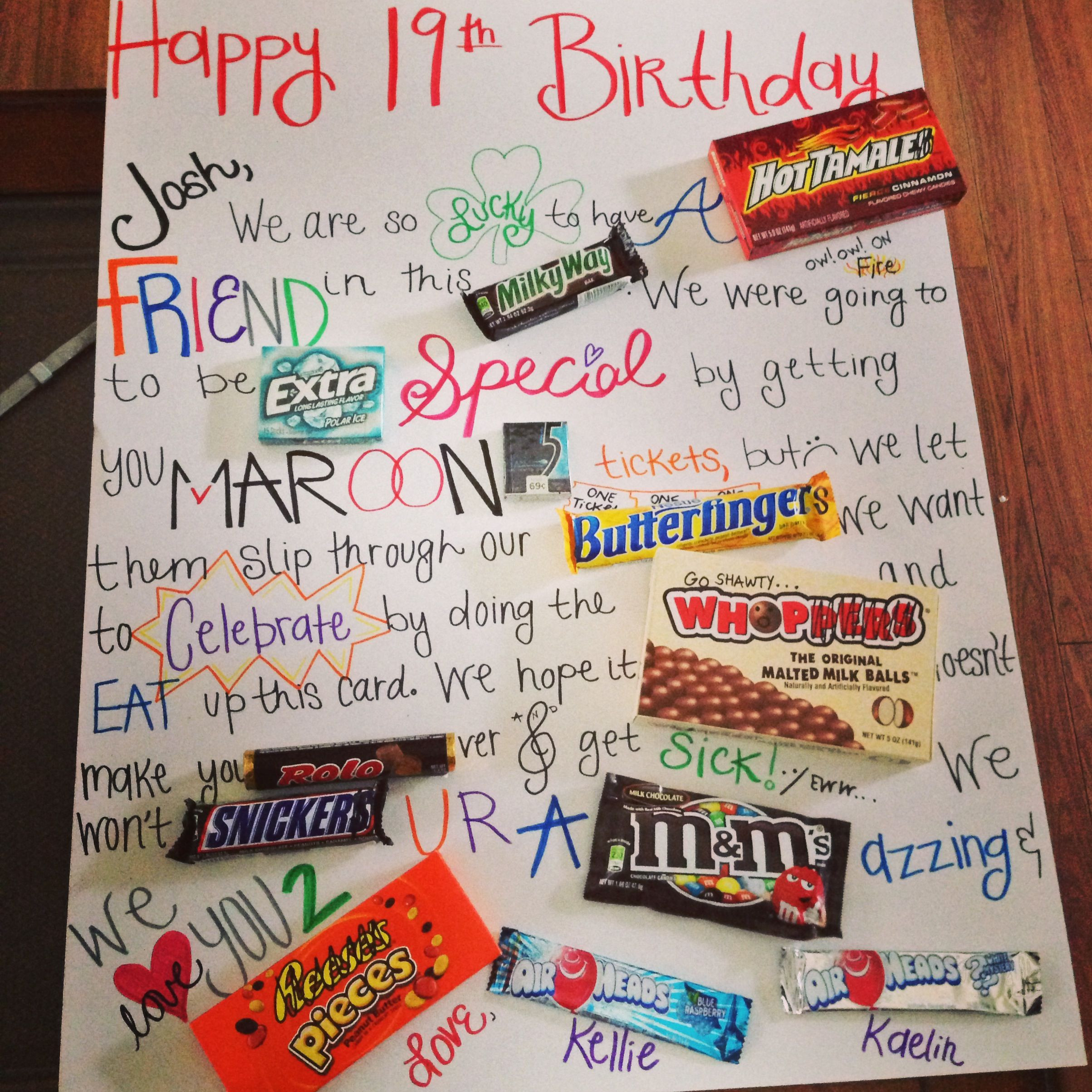 19Th Birthday Gift Ideas
 19th birthday candy card