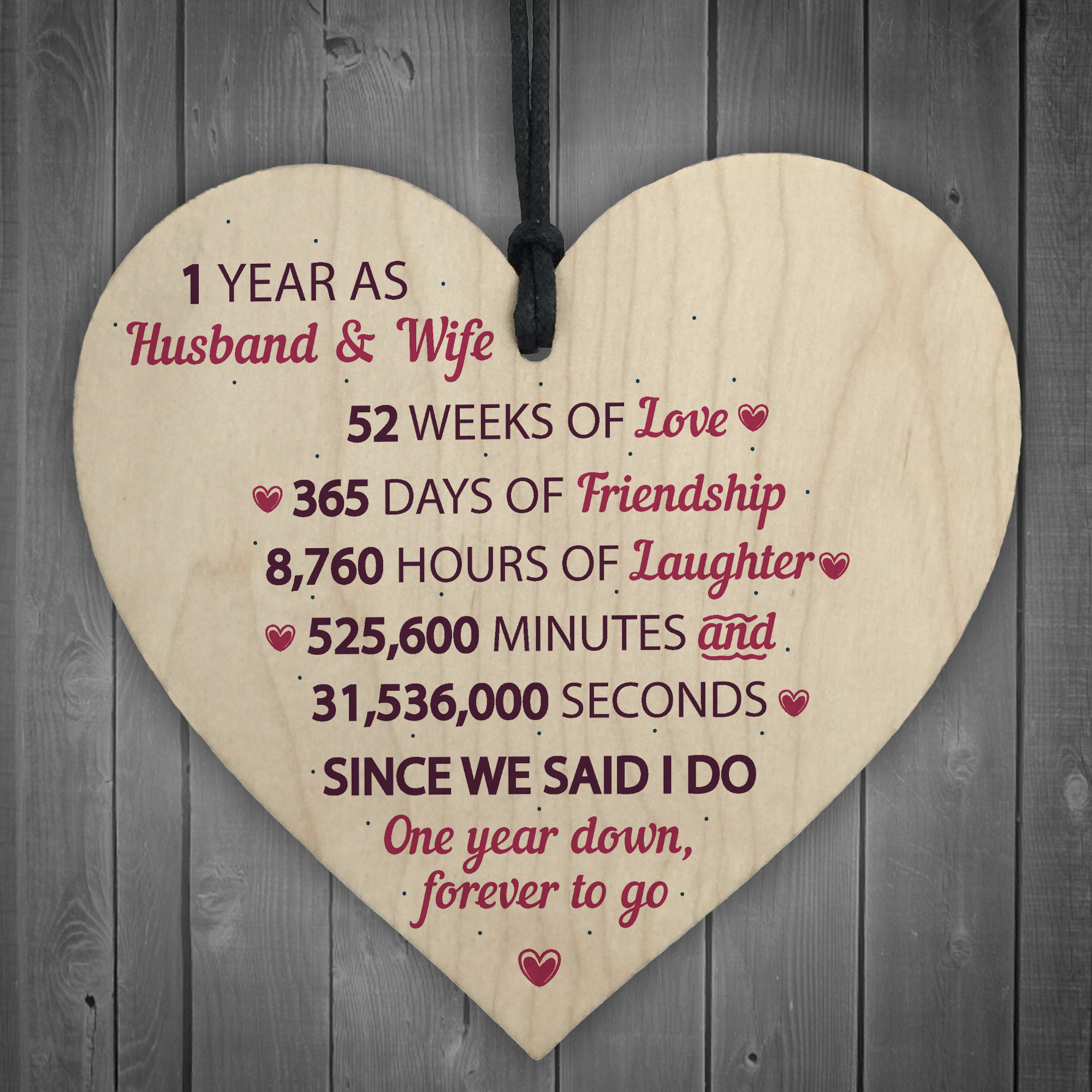 1St Anniversary Gift Ideas For Her
 1st Wedding Anniversary Gift Wooden Heart First Wedding