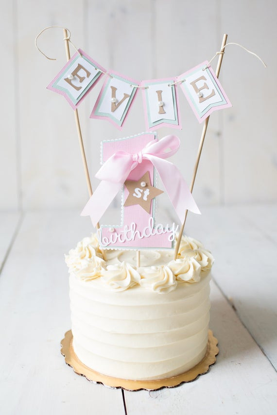 1st Birthday Cake Topper
 GIRL FIRST BIRTHDAY First Birthday Decorations 1st