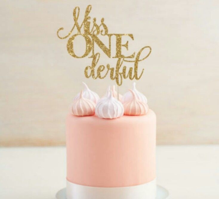 1st Birthday Cake Topper
 1ST BIRTHDAY MISS "ONE" WONDERFUL GLITTER CAKE TOPPER GIRL