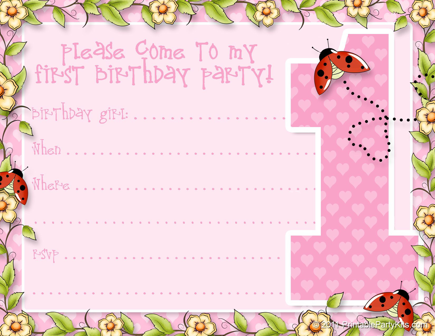 1st Birthday Free Printable Invitations
 birthday invitation card Free printable 1st birthday