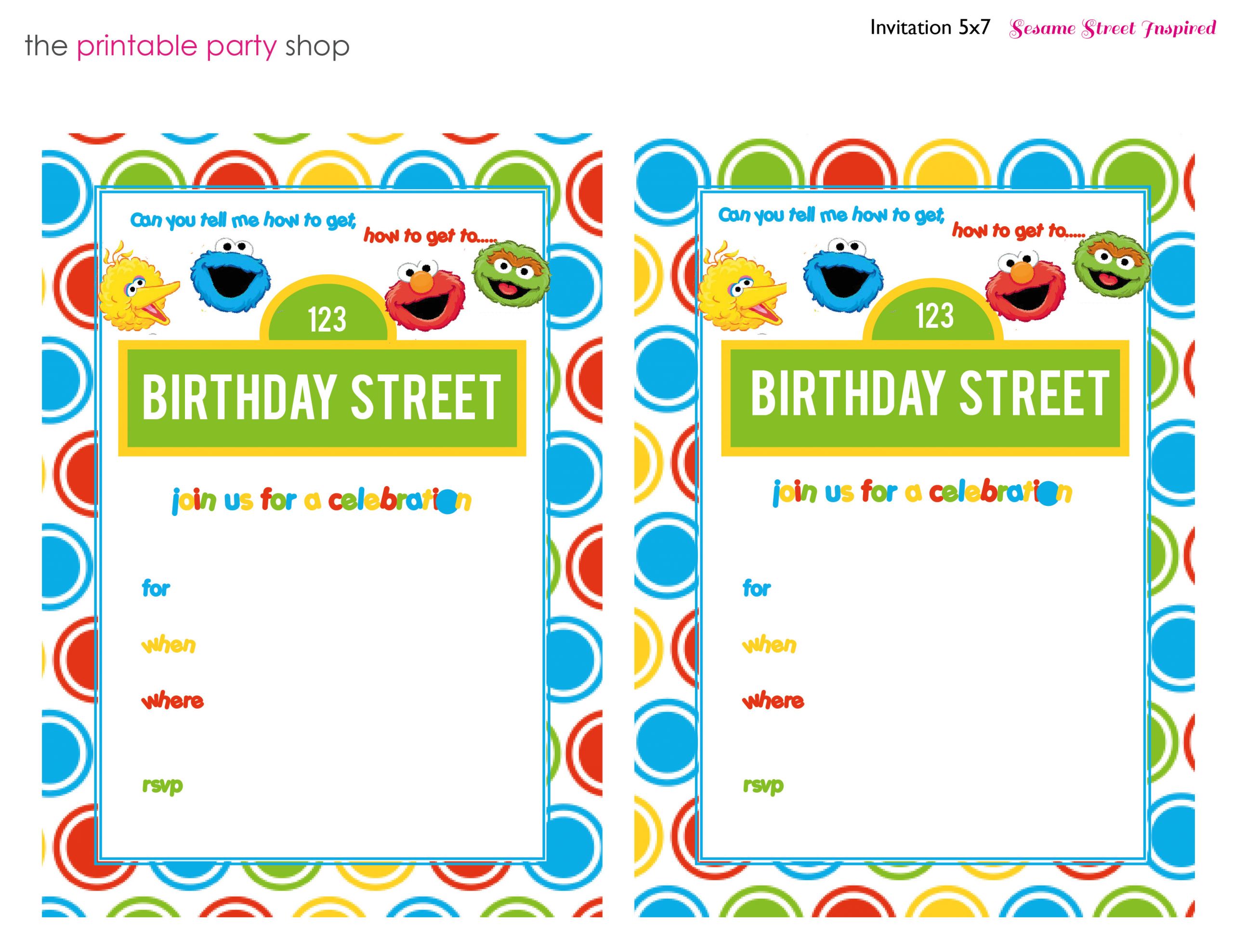 1st Birthday Free Printable Invitations
 FREE Printable sesame street 1st birthday invitations