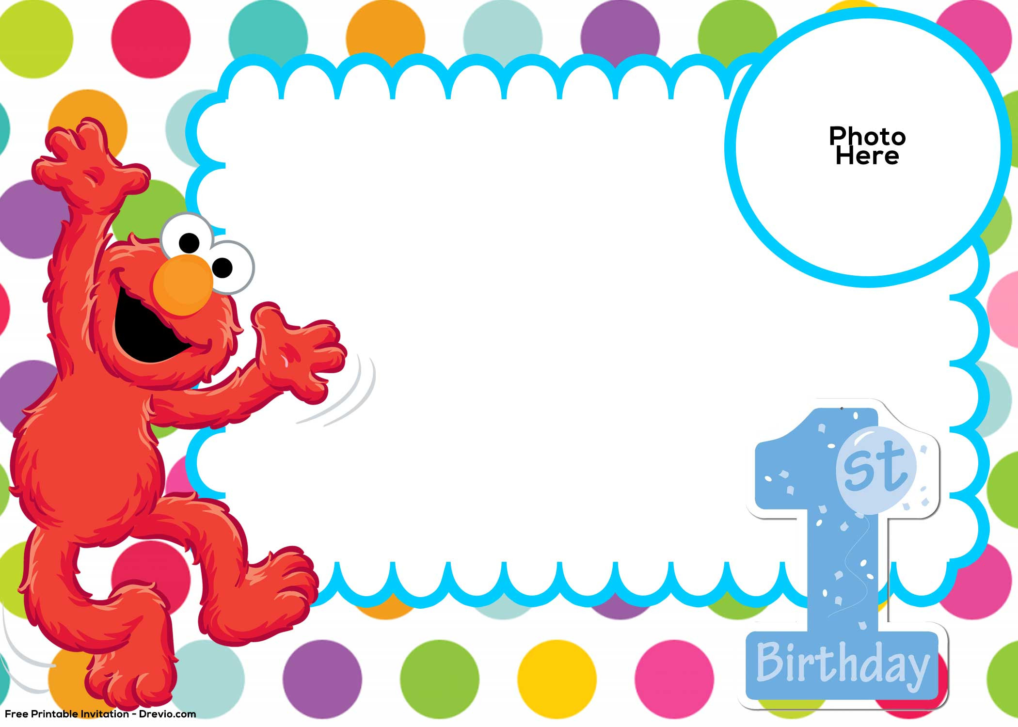 1st Birthday Free Printable Invitations
 Free Sesame Street 1st Birthday Invitation Template