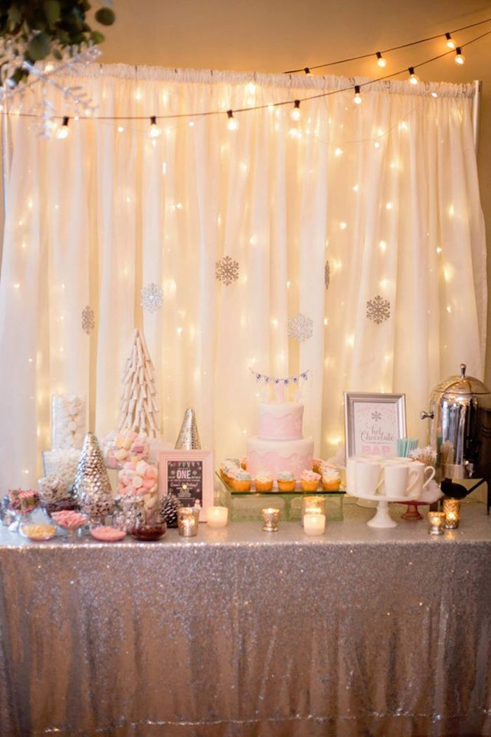 1St Birthday Party Decoration Ideas
 Kara s Party Ideas Winter ONEderland First Birthday Party