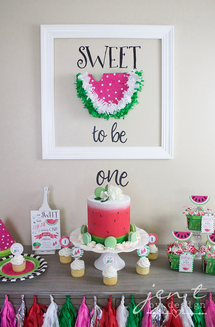 1st Birthday Party Decorations
 A Watermelon First Birthday Party with Cricut — Jen T by