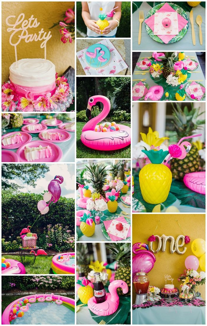 1St Birthday Summer Party Ideas
 First Birthday Party with Flamingo and Pineapple Theme