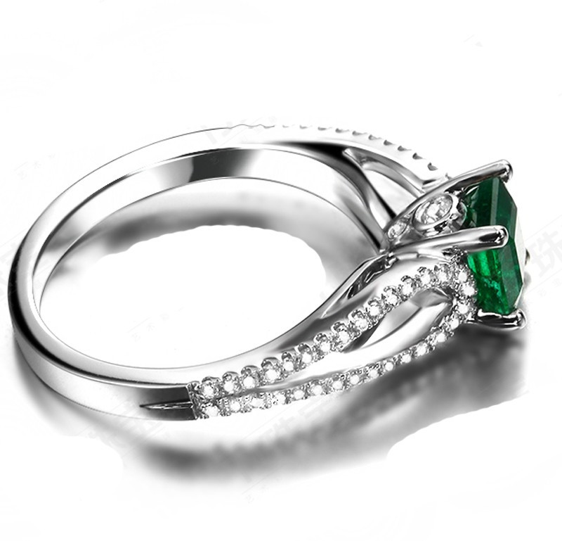 2 Carat Princess Cut Diamond Engagement Ring
 Perfect twin row 2 Carat Princess cut Emerald and Diamond