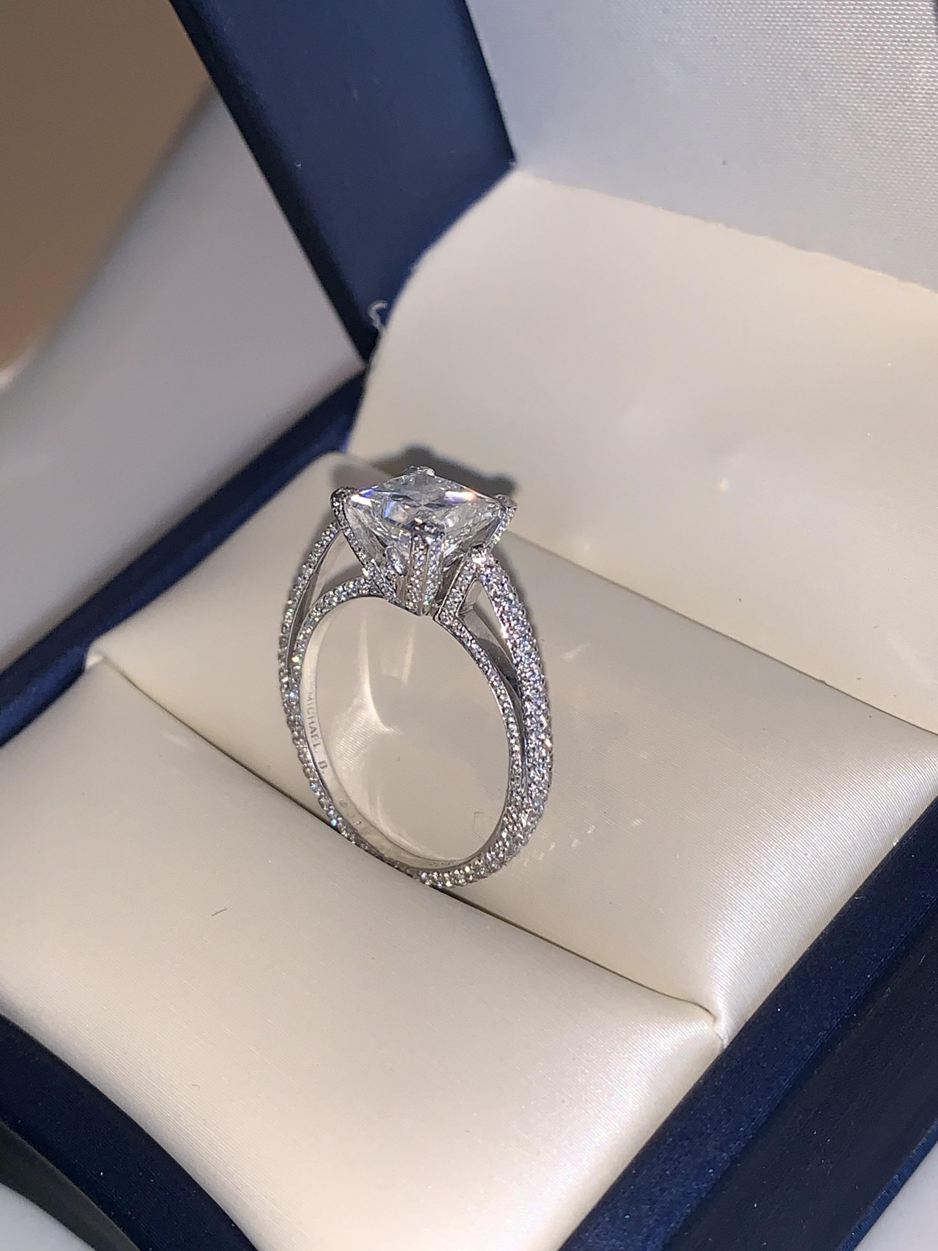 2 Carat Princess Cut Diamond Engagement Ring
 Platinum 2 carat Princess Cut diamond engagement ring