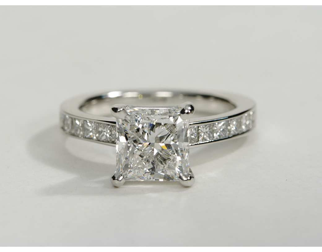 2 Carat Princess Cut Diamond Engagement Ring
 2 Carat Diamond Princess Cut Channel Set Diamond