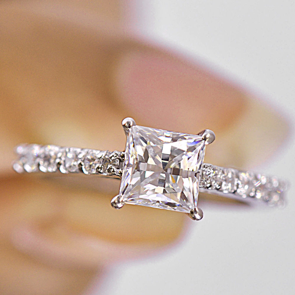 2 Carat Princess Cut Engagement Ring
 Brillaint Princess Cut 2 5 CT Solitaire Engagement Ring in