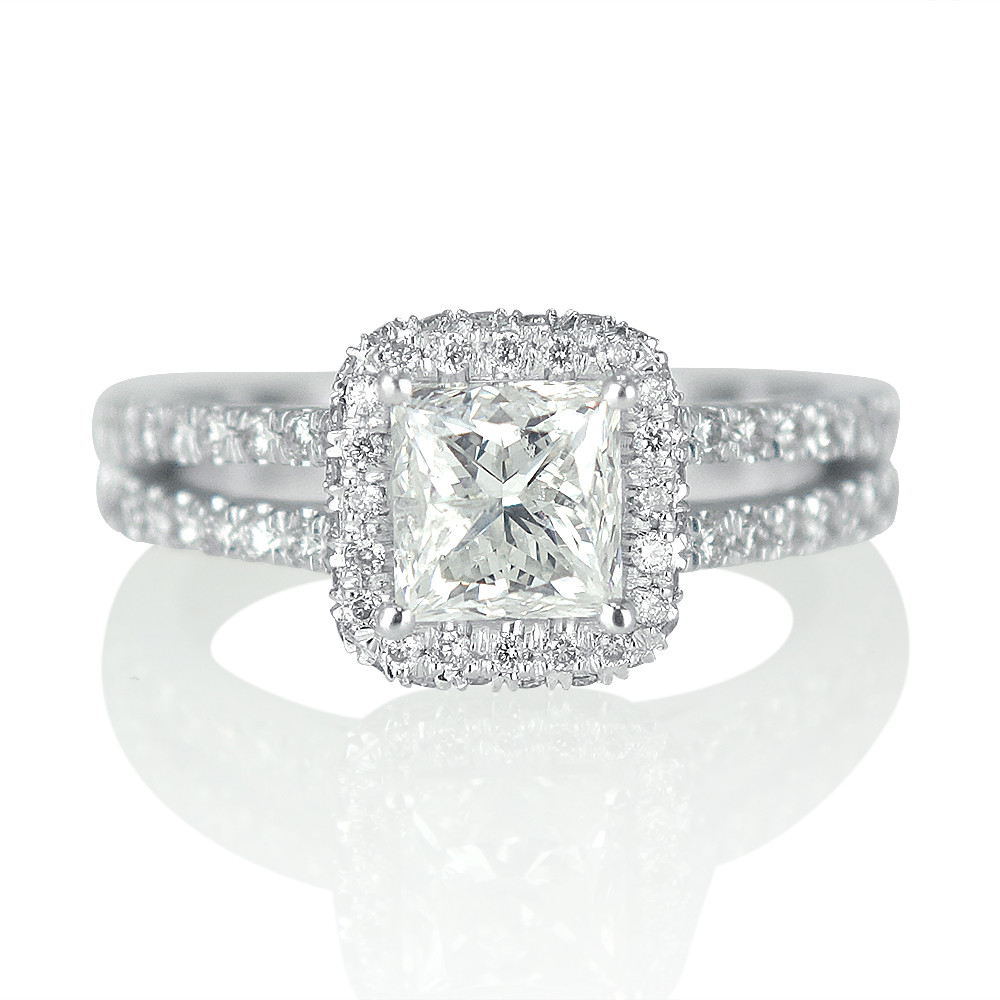 2 Carat Princess Cut Engagement Ring
 2 Carat Solitaire Princess Cut Diamond Engagement Ring G H