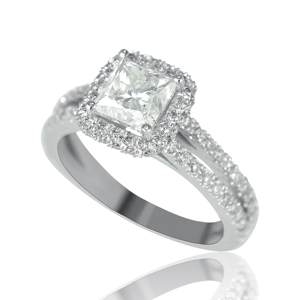 2 Carat Princess Cut Engagement Ring
 2 Carat Solitaire Princess Cut Diamond Engagement Ring G H