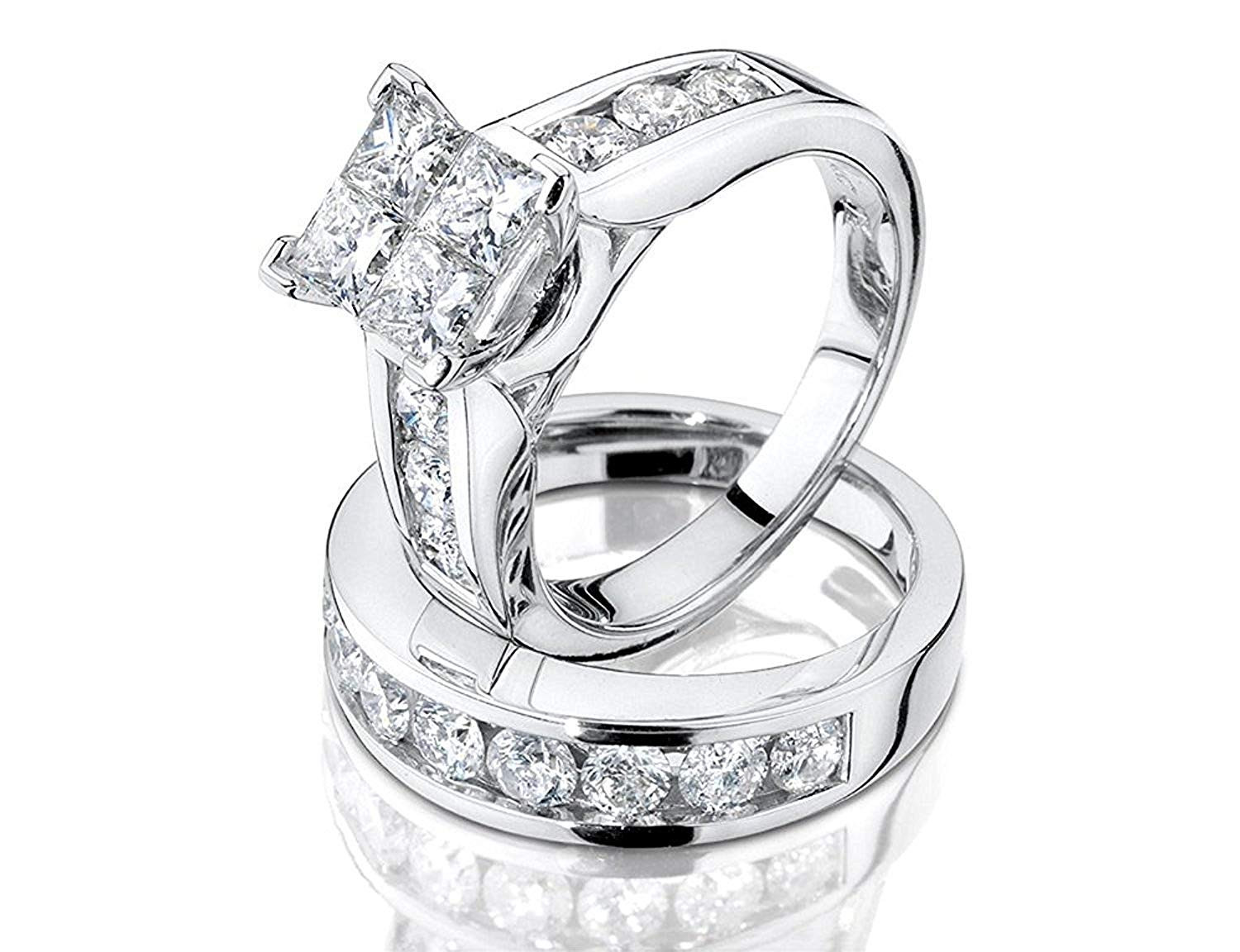 2 Carat Princess Cut Engagement Ring
 1 2 Carat ctw Princess Cut Diamond Engagement Rings for