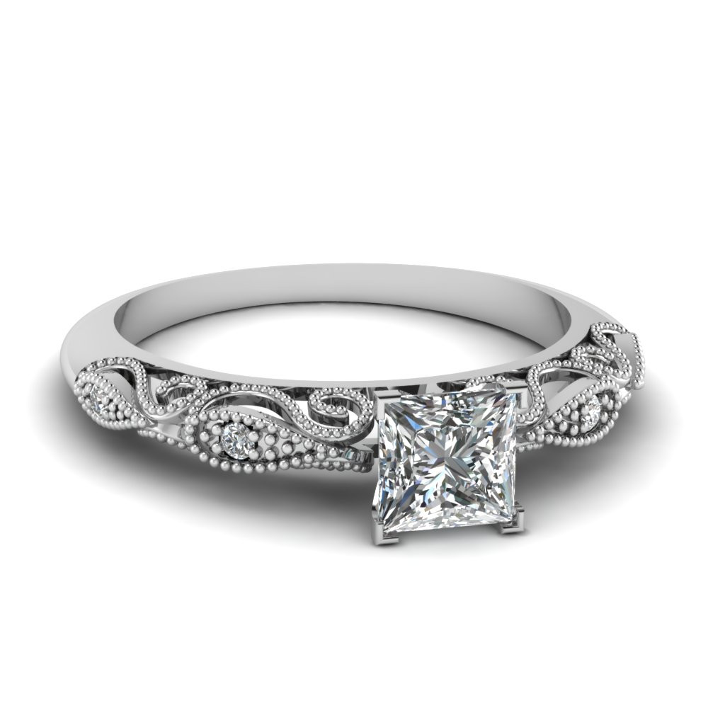 2 Carat Princess Cut Engagement Ring
 Fascinating Diamonds 1 2 Carat Princess Cut Filigree